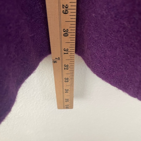 Appleseed's 100% Wool Jacket Purple Button Front Pockets Coat Tweed Long Sz 18 - Picture 6 of 7